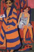 Ernst Ludwig Kirchner Self-Portrait with Model painting